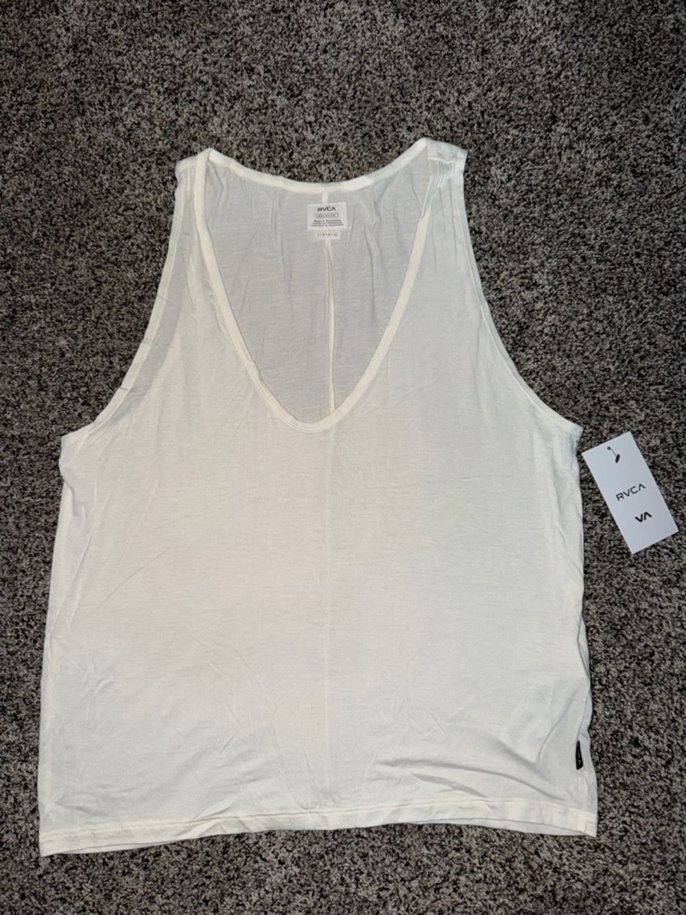 RVCA White Deep V-Neck Women's Tank Top